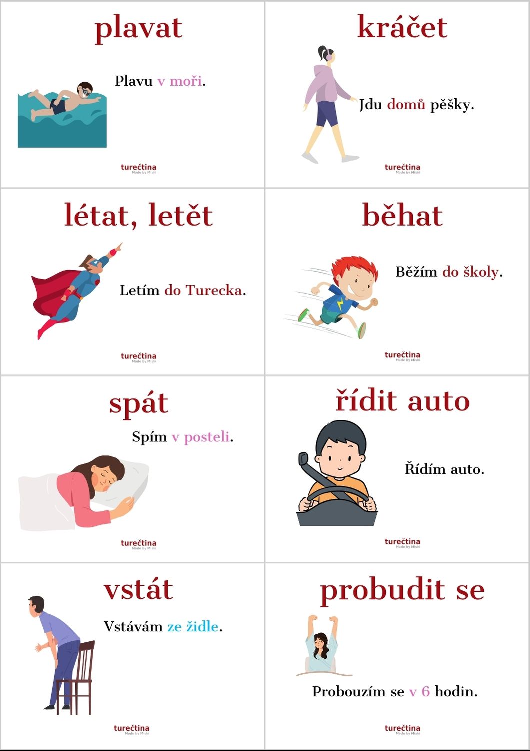 Turecká slovesa-kartičky (TJ-ČJ) - Image 3
