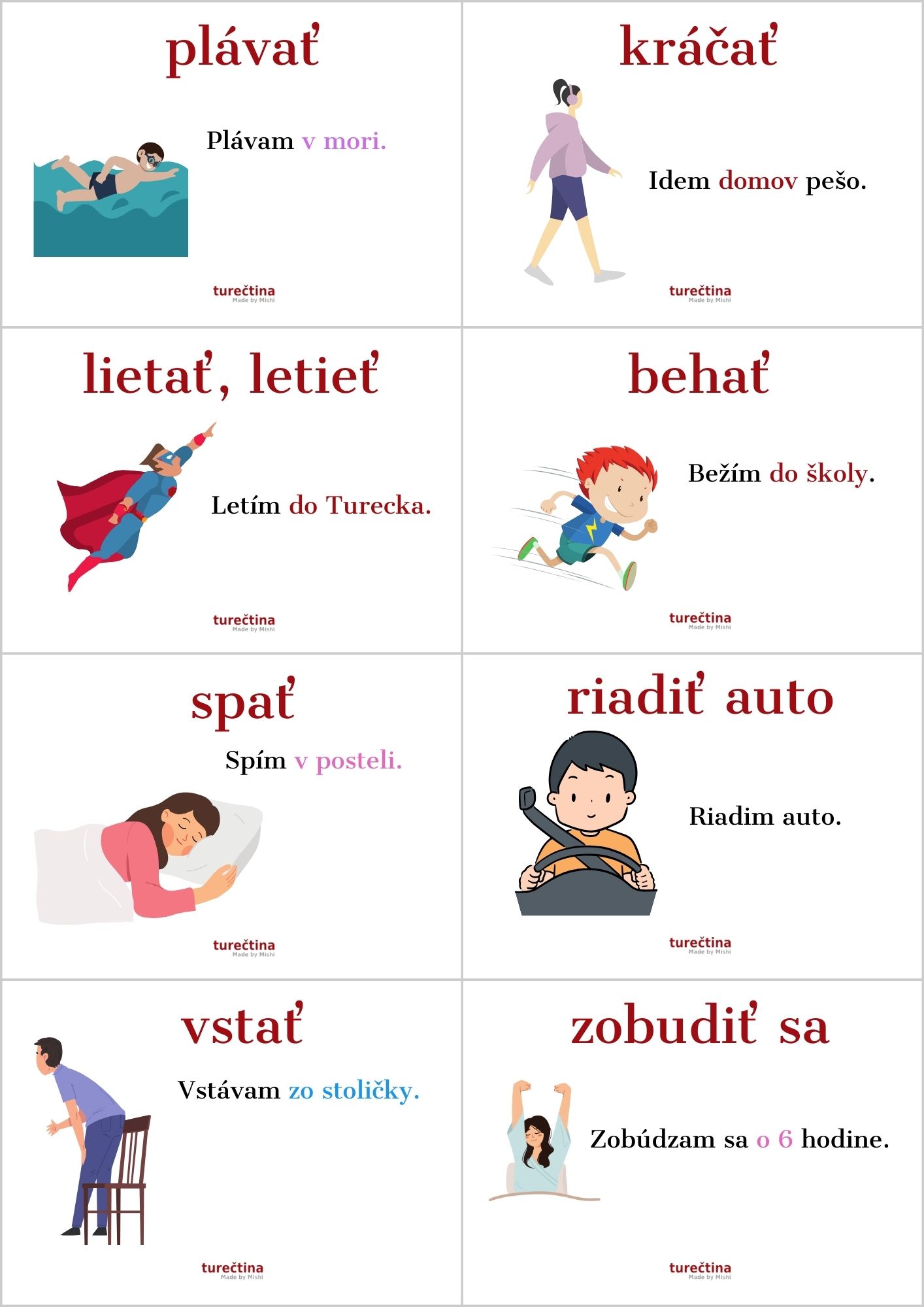 Turecké slovesá-kartičky (TJ-SJ) - Image 3